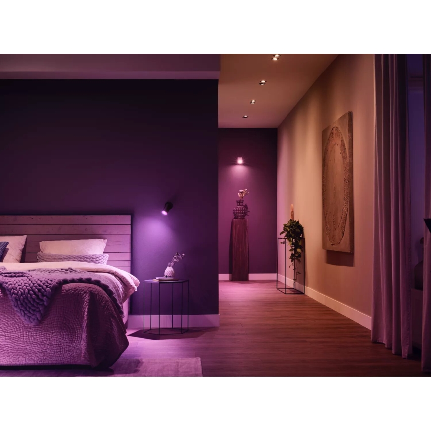 Základní sada Philips Hue WHITE AND COLOR AMBIANCE 3xGU10/4,2W/230V 2000-6500K + Hue bridge a dimmer switch