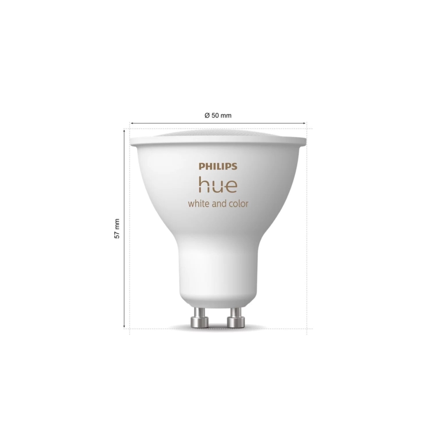 Základní sada Philips Hue WHITE AND COLOR AMBIANCE 3xGU10/4,2W/230V 2000-6500K + Hue bridge a dimmer switch
