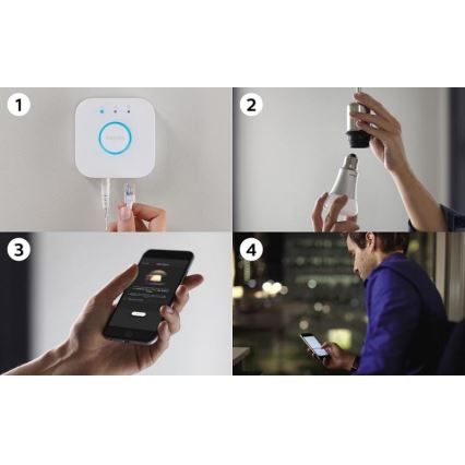 Základní sada Philips Hue STARTER KIT WHITE 3xE27/9W 2700K + Hue bridge a dimmer switch