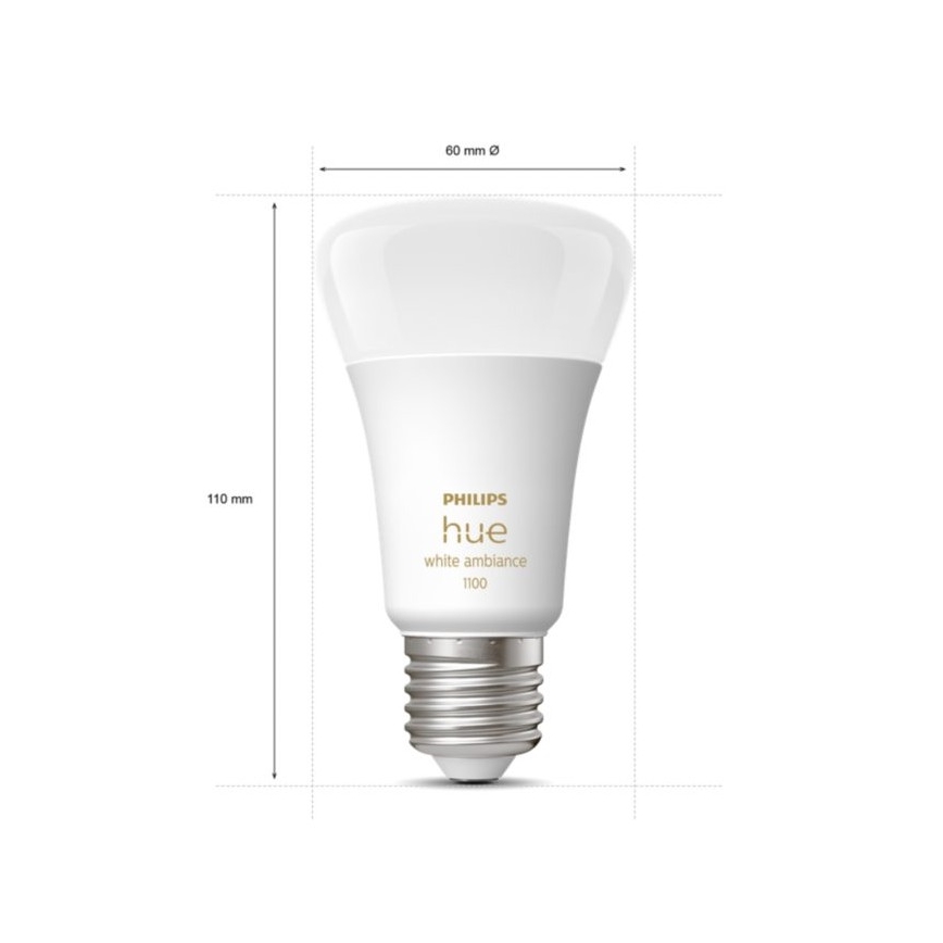 Základní sada Philips Hue White Ambiance 3xE27/11W 2200-6500K + zařízení k propojení a dálkové ovládání