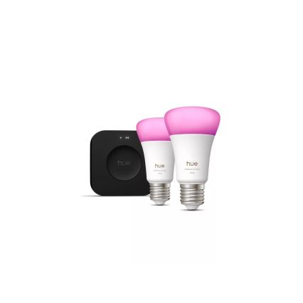 Základní sada Philips Hue WHITE AND COLOR AMBIANCE 2xE27/8,1W 1000-20000K  + zařízení k propojení