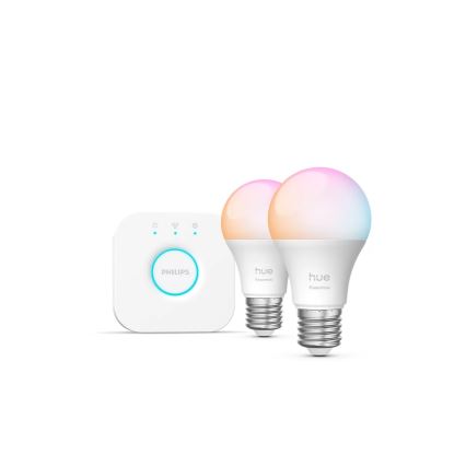 Základní sada Philips Hue White And Color Ambiance Essential 2xE27/8W/230V 2200-6500K + Hue bridge