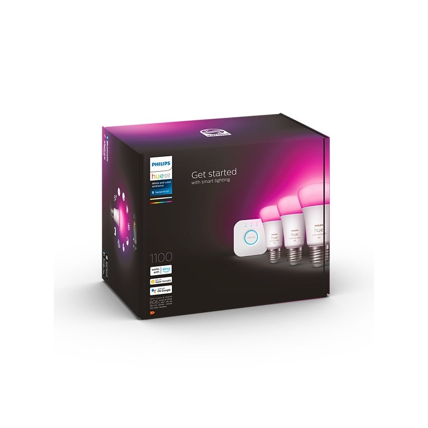 Základní sada Philips Hue WHITE AND COLOR AMBIANCE 3xE27/9W/230V 2000-6500K + Hue bridge