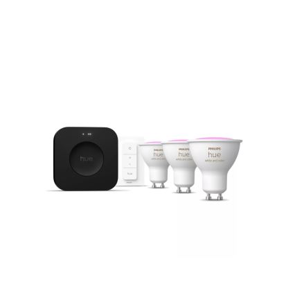 Základní sada Philips Hue WHITE AND COLOR AMBIANCE 3xGU10/4,2W 2000-6500K + zařízení k propojení