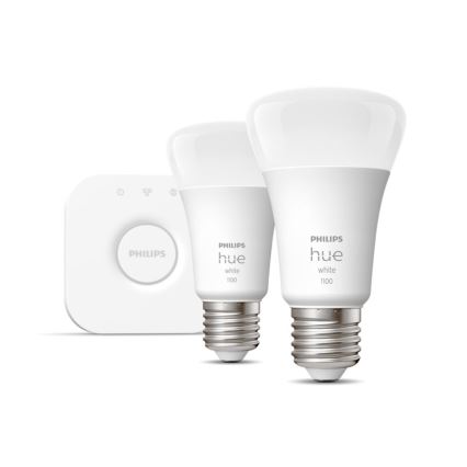 Základní sada Philips Hue WHITE 2xE27/9,5W 2700K + Hue bridge