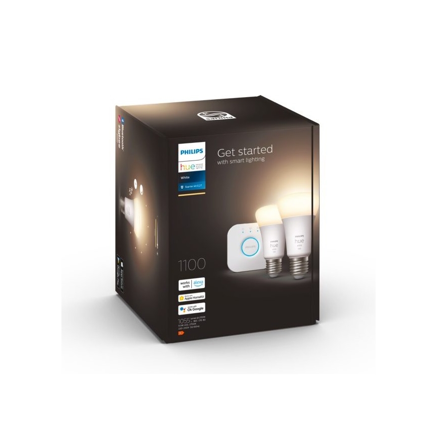 Základní sada Philips Hue WHITE 2xE27/9,5W 2700K + Hue bridge