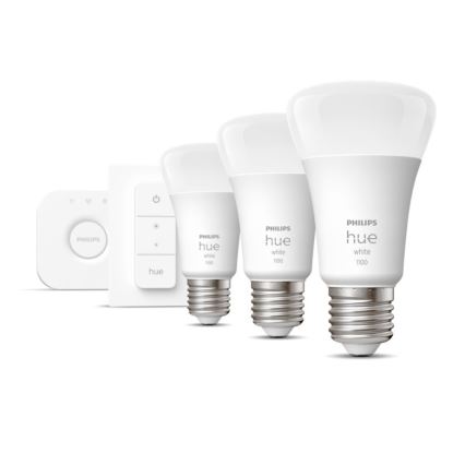 Základní sada Philips Hue WHITE 3xE27/9,5W 2700K + zařízení k propojení