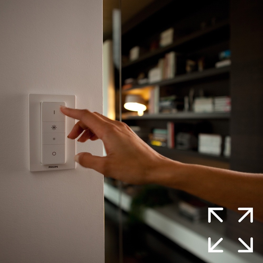Základní sada Philips Hue WHITE AMBIANCE 2xE27/8W/230V + Hue bridge a dimmer switch
