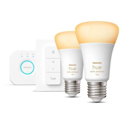 Základní sada Philips Hue WHITE AMBIANCE 2xE27/8W/230V + zařízení k propojení