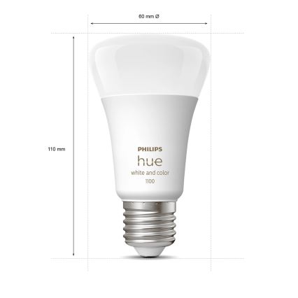 Základní sada Philips Hue WHITE AND COLOR AMBIANCE 2xE27/9W/230V 2200-6500K + chytrá zásuvka, Hue bridge a dimmer switch