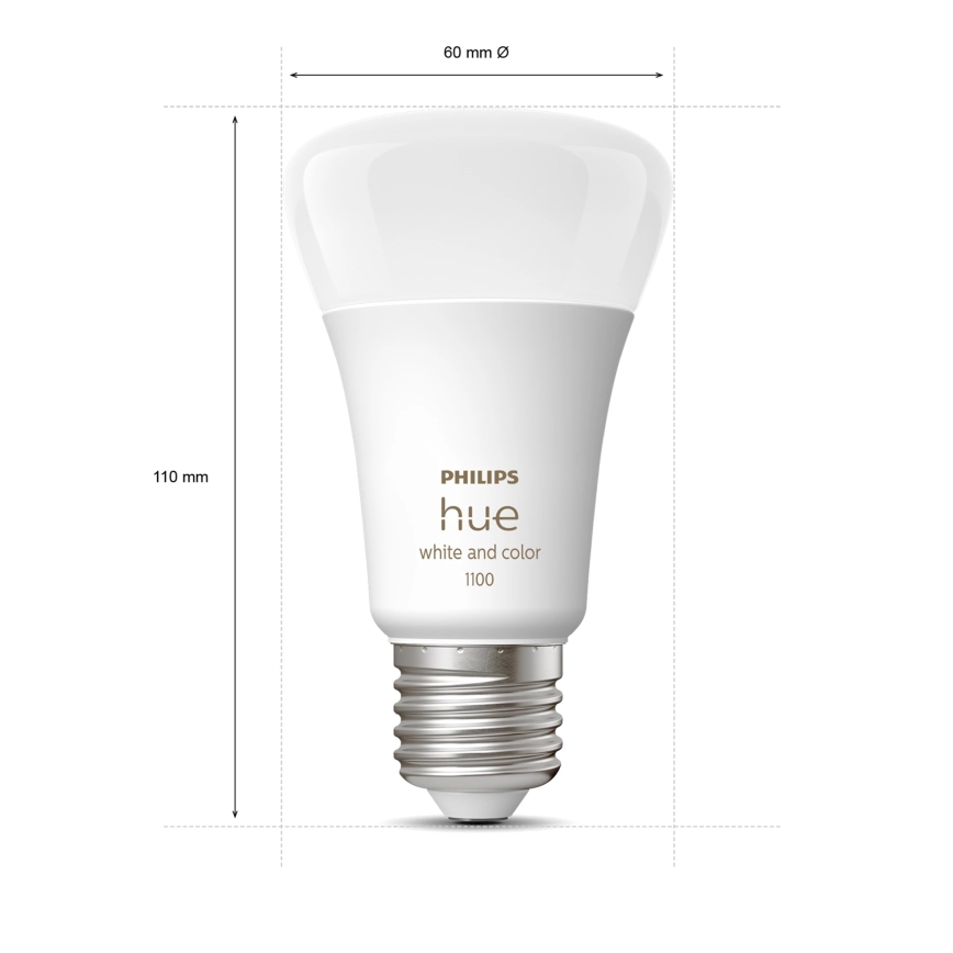 Základní sada Philips Hue WHITE AND COLOR AMBIANCE 2xE27/9W/230V 2200-6500K + chytrá zásuvka, Hue bridge a dimmer switch