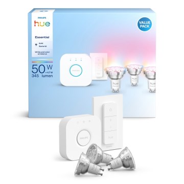 Základní sada Philips Hue White And Color Ambiance Essential 3xGU10/4,7W/230V 2200-6500K + zařízení k propojení