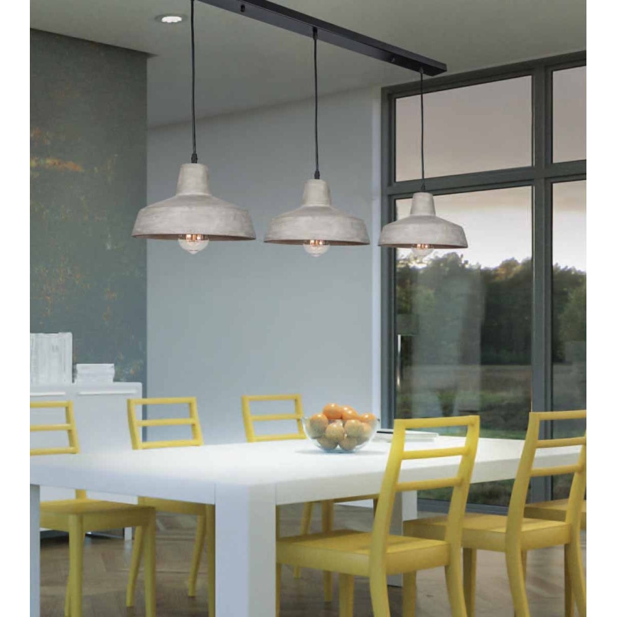 Zambelis 1653 - Lustr na lanku 3xE27/40W/230V beton