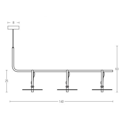 Zambelis 18138-B - LED Lustr na lanku 3xLED/5W/230V