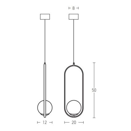 Zambelis 18142-BR - Lustr na lanku 1xG9/9W/230V