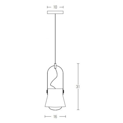 Zambelis 18192 - Lustr na lanku 1xE27/40W/230V černá