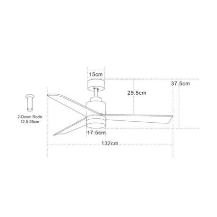 Zambelis 19135 - LED Stropní ventilátor LED/15W/230V 3000/4000/6000K + dálkové ovládání