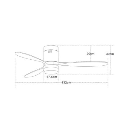 Zambelis 19144 - LED Stropní ventilátor LED/15W/230V 3000/4000/6000 třešeň + dálkové ovládání