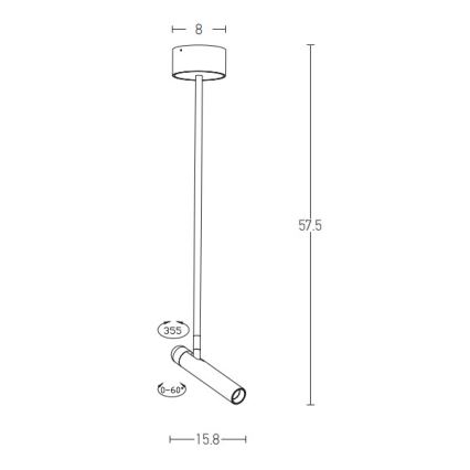 Zambelis 1920 - LED Lustr na tyči LED/4,2W/230V bílá