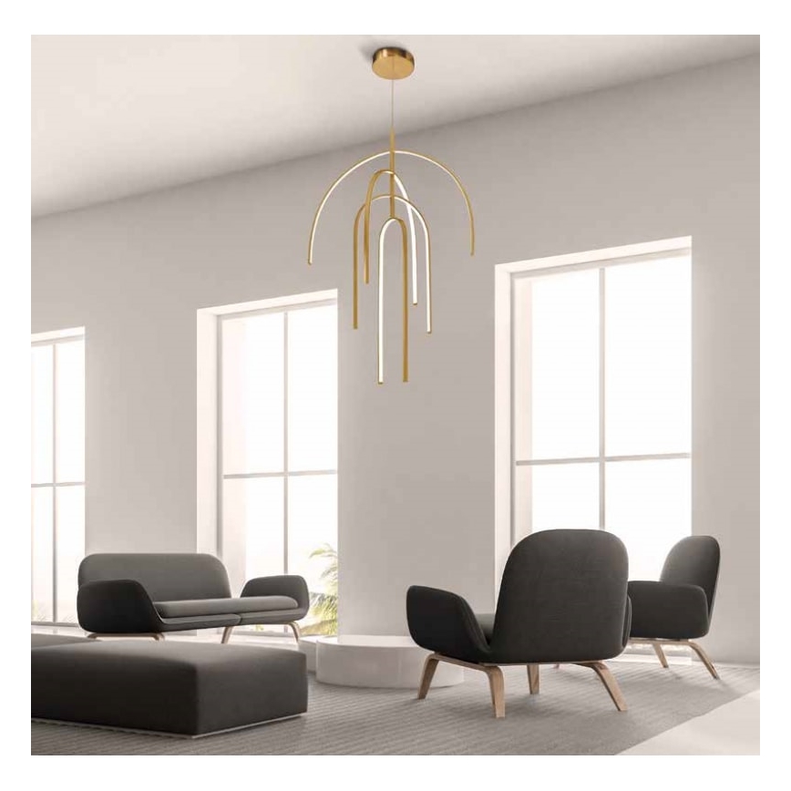 Zambelis 1933 - LED Stmívatelný lustr na lanku LED/96W/230V zlatá