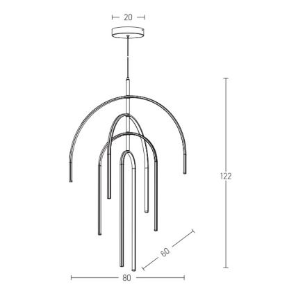 Zambelis 1933 - LED Stmívatelný lustr na lanku LED/96W/230V zlatá