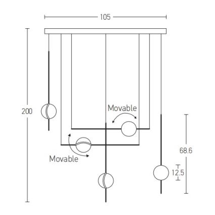 Zambelis 2001 - LED Lustr na lanku LED/38W/230V