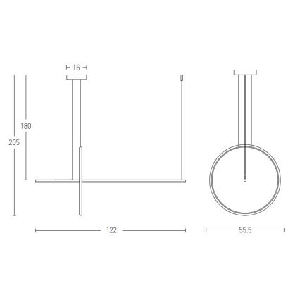 Zambelis 20128 - LED Stmívatelný lustr na lanku LED/48W/230V