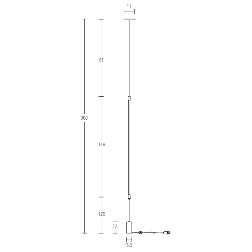 Zambelis 20184 - LED Stojací lampa LED/22W/230V
