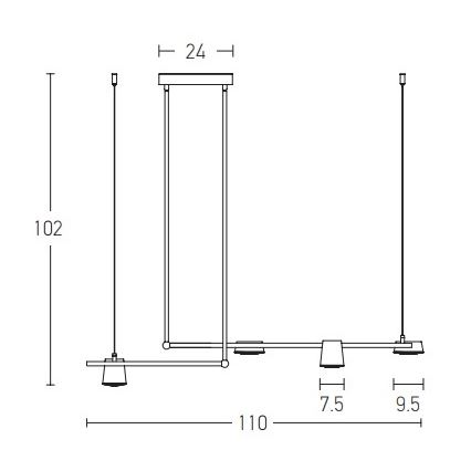 Zambelis 2035 - LED Lustr na tyči LED/28W/230V