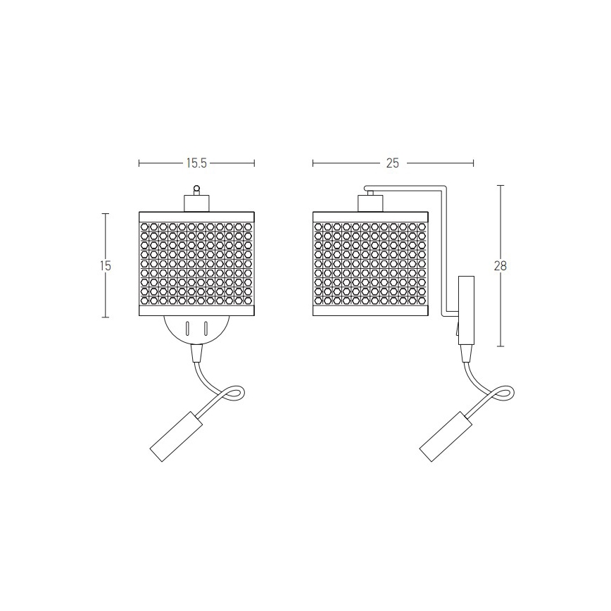 Zambelis 20355 - LED Nástěnná lampa 1xE27/40W + LED/3W/230V ratan