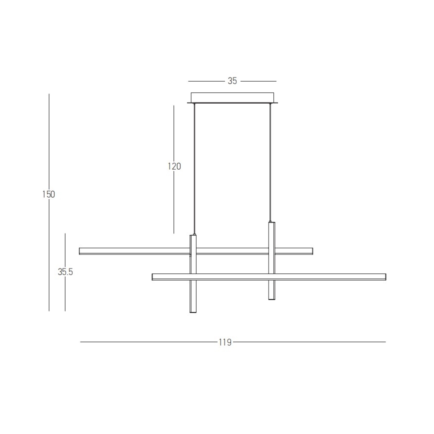 Zambelis 22022 - LED Stmívatelný lustr na lanku LED/41W/230V zlatá