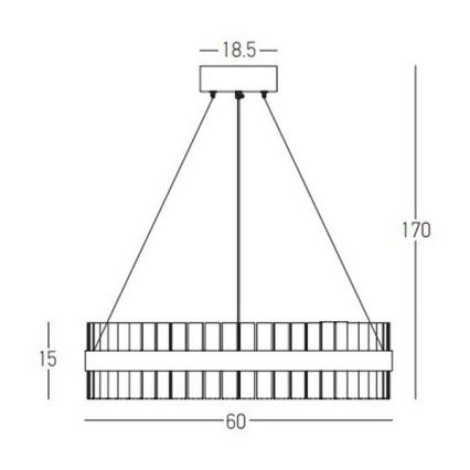 Zambelis 22039 - LED Stmívatelný lustr na lanku LED/56W/230V zlatá