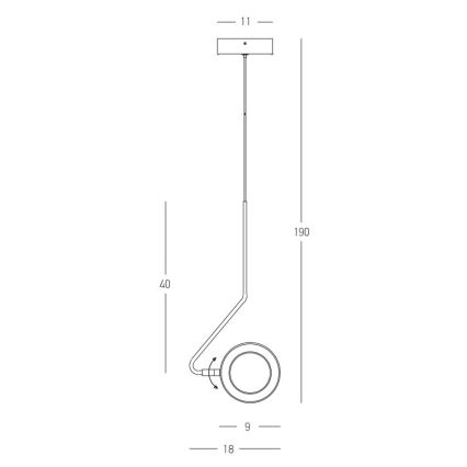 Zambelis 22044 - LED Stmívatelný lustr na lanku LED/7W/230V CRI90 bílá