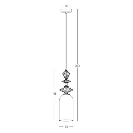 Zambelis 22078 - Lustr na lanku 1xE27/40W/230V