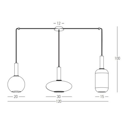 Zambelis 22151 - Lustr na lanku 3xE27/40W/230V pavouk zlatá
