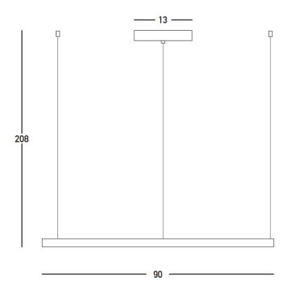 Zambelis 23035 - LED Stmívatelný lustr na lanku LED/45W/230V 3000K pr. 90 cm černá