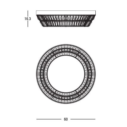 Zambelis 23047 - LED Stmívatelné křišťálové stropní svítidlo LED/38W/230V CRI 90 3000K pr. 60 cm mosaz