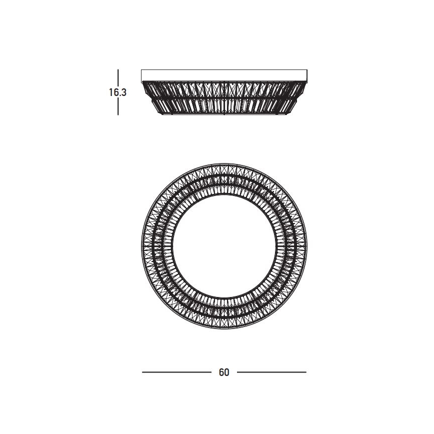 Zambelis 23047 - LED Stmívatelné křišťálové stropní svítidlo LED/38W/230V CRI 90 3000K pr. 60 cm mosaz
