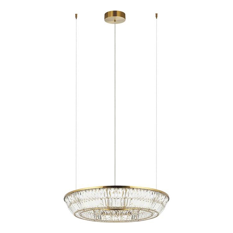 Zambelis 23048 - LED Stmívatelný křišťálový lustr na lanku LED/55W/230V CRI 90 3000K pr. 80 cm mosaz