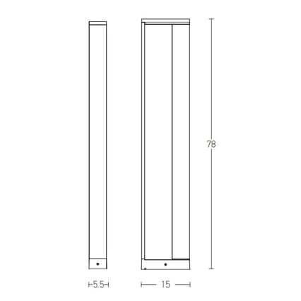 Zambelis E208 - LED Venkovní lampa LED/10W/230V IP54 antracit