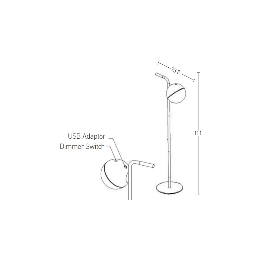 Zambelis E232 - LED Stmívatelná venkovní lampa LED/1,5W/5V IP54 černá