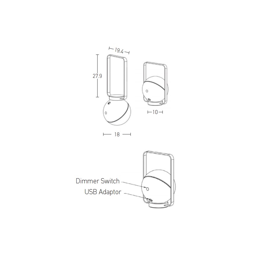Zambelis E234 - LED Stmívatelná venkovní lampa LED/1,5W/3,7V 2600 mAh IP44 bílá