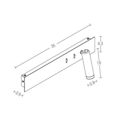 Zambelis H54 - LED Nástěnné svítidlo LED/3W + LED/10W/230V černá