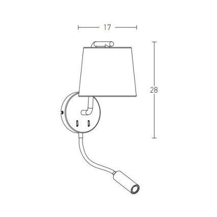 Zambelis H57 - LED Flexibilní svítidlo LED/3W + 1xE27/40W/230V černá