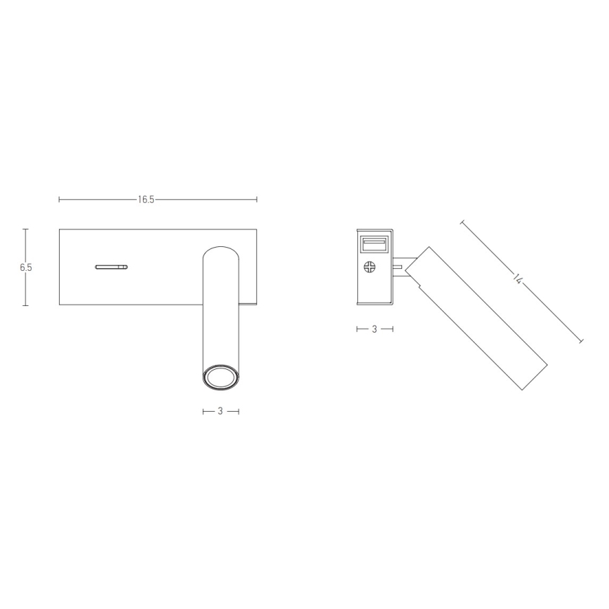 Zambelis H74 - LED Nástěnné svítidlo LED/3W/230V USB bílá