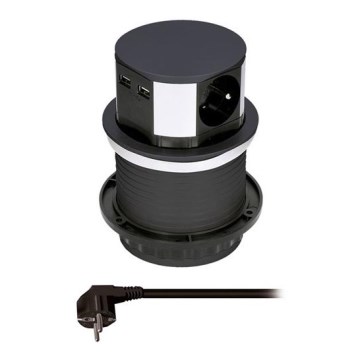 Zásuvkový sloupek pro desku stolu 3x230V