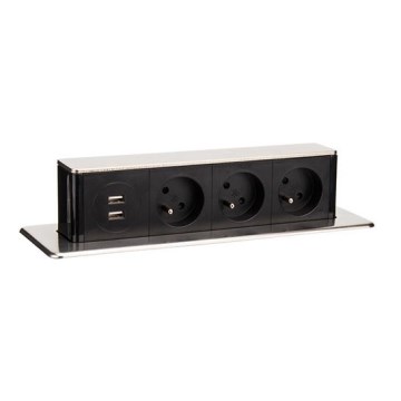 Zásuvkový sloupek pro desku stolu 3x230V
