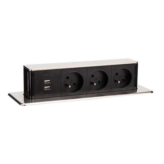 Zásuvkový sloupek pro desku stolu 3x230V