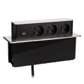 Zásuvkový sloupek pro desku stolu 3x230V + USB-A + USB-C