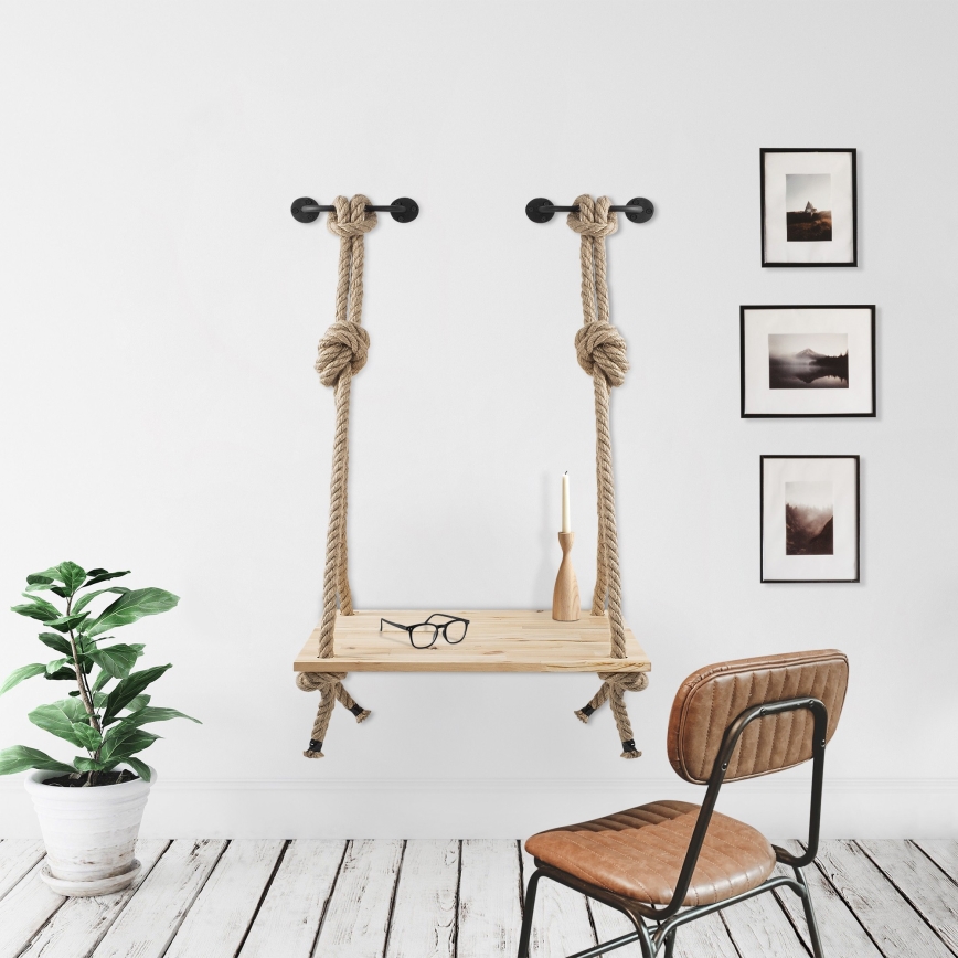 Závěsná police 90x60 cm hnědá